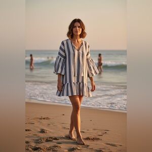 Cupshe Blue and White Striped Cover-Up